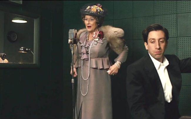 Meryl Streep and Simon Helberg in Florence Foster Jenkins.