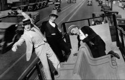 Harold Lloyd races to his wedding in For Heaven's sake. Harold Lloyd races to his wedding in For Heaven's sake.