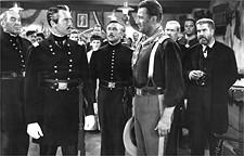 Henry Fonda and John Wayne in Fort Apache. Henry Fonda and John Wayne in Fort Apache.