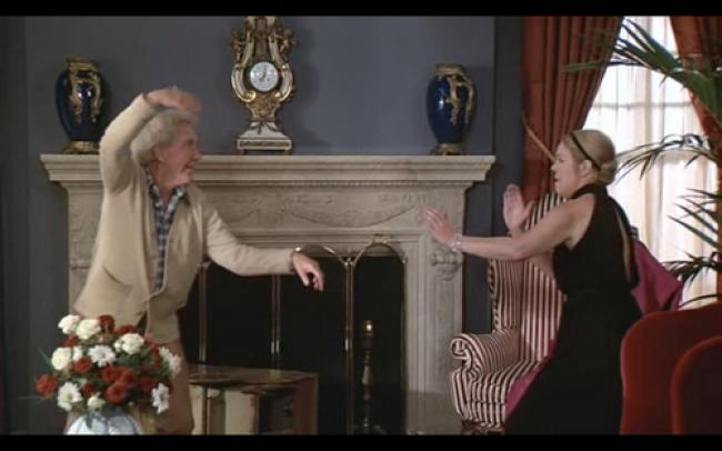 Burgess Meredith and Rachel Roberts in Foul Play.