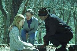 Julianne Moore, Edie Falco and Samuel L. Jackson in Freedomland. Julianne Moore, Edie Falco and Samuel L. Jackson in Freedomland.