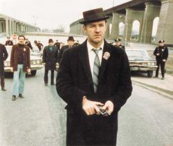 Popeye Doyle with police back-up at the climax of The French Connection. Popeye Doyle with police back-up at the climax of The French Connection.