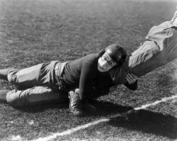 Harold Lloyd hangs on in The Freshman.