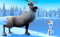 Sven and Olaf in Frozen.