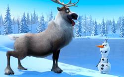 Sven and Olaf in Frozen. Sven and Olaf in Frozen.