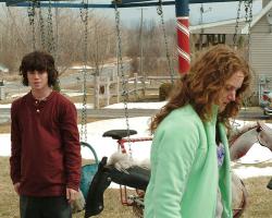 Charlie McDermott and Melissa Leo in Frozen River.