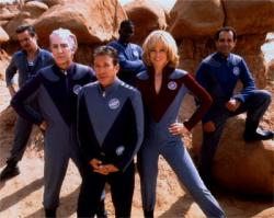 Sam Rockwell, Alan Rickman, Tim Allen, Daryl Mitchell, Sigourney Weaver and Tony Shaloub in Galaxy Quest.