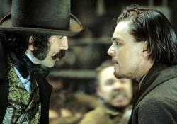 Daniel Day-Lewis and Leonardo DiCaprio in Gangs of New York. Daniel Day-Lewis and Leonardo DiCaprio in Gangs of New York.