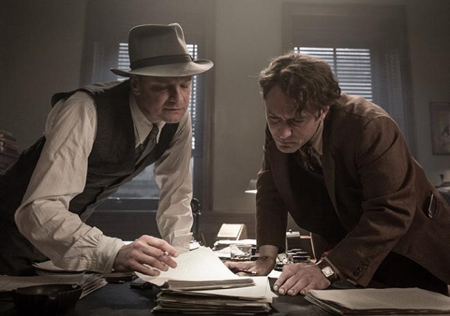 Colin Firth and Jude Law in Genius. Colin Firth and Jude Law in Genius.