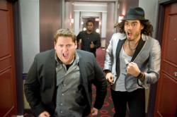 Sean Combs tries to get Jonah Hill and Russell Brand to the Greek.