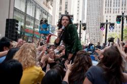 The charismatic Russell Brand makes a believable burned-out rock star.