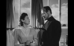 Gene Tierney and Rex Harrison in The Ghost and Mrs. Muir. Gene Tierney and Rex Harrison in The Ghost and Mrs. Muir.