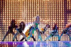 Heather Morris as Brittany in Glee: The 3D Concert Movie.