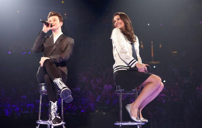 Chris Colfer and Lea Michele in Glee: The 3D Concert Movie Chris Colfer and Lea Michele in Glee: The 3D Concert Movie