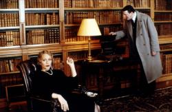 Kristen Scott Thomas and Stephen Fry in Gosford Park. Kristen Scott Thomas and Stephen Fry in Gosford Park.