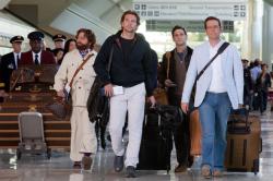 Zach Galifiankis, Bradley Cooper, Justin Bartha and Ed Helms return in The Hangover Part II