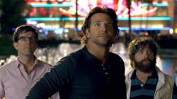 Ed Helms, Bradley Cooper, and Zach Galifianakis in The Hangover Part III.