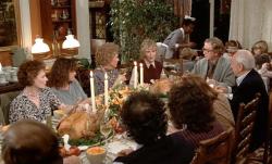 The family gathers for Thanksgiving dinner in Hannah and Her Sisters.