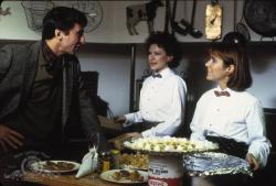 Sam Waterston, Dianne Wiest and Carrie Fisher in Hannah and Her Sisters