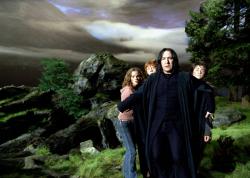 Emma Watson, Rupert Grint, Alan Rickman and Daniel Radcliffe in Harry Potter and the Prisoner of Azkaban.