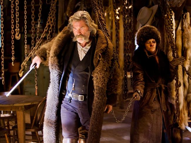 Kurt Russell and Jennifer Jason Leigh in The Hateful Eight.