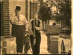 Roscoe Arbuckle and Buster Keaton in The Hayseed. Roscoe Arbuckle and Buster Keaton in The Hayseed.