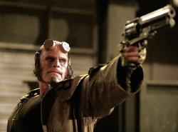 Ron Perlman as Hellboy. Ron Perlman as Hellboy.