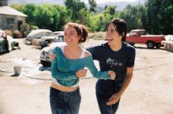 Lindsay Lohan and Justin Long in Herbie: Fully Loaded. Lindsay Lohan and Justin Long in Herbie: Fully Loaded.