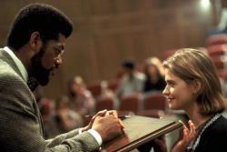 Laurence Fishburne and Kristy Swanson in Higher Learning