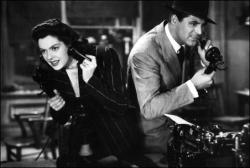 Rosalind Russell and Cary Grant in His Girl Friday. Rosalind Russell and Cary Grant in His Girl Friday.