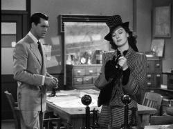 Cary Grant and Rosalind Russell in His Girl Friday.