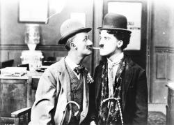 Ben Turpin and Charlie Chaplin in His New Job.