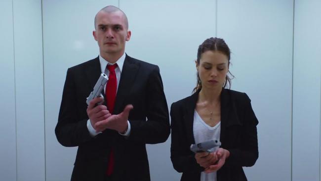 Rupert Friend and Hannah Ware in Hitman: Agent 47.