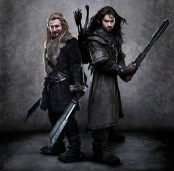 Dean O'Gorman and Aidan Turner as Fili and Kili Dean O'Gorman and Aidan Turner as Fili and Kili
