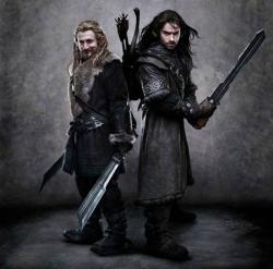 Dean O'Gorman and Aidan Turner as Fili and Kili