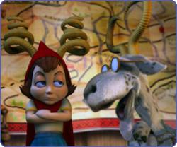 Anne Hathaway voices Red Riding Hood in the fractured fairy tale, Hoodwinked. Anne Hathaway voices Red Riding Hood in the fractured fairy tale, Hoodwinked.