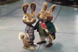 Russell Brand and Hugh Laurie provide the voices of E.B. and his Dad in Hop.
