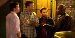 Jason Bateman, Jason Sudeikis, Charlie Day and Jamie Foxx in Horrible Bosses 2.