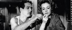 Paul Newman and Piper Laurie in The Hustler. Paul Newman and Piper Laurie in The Hustler.