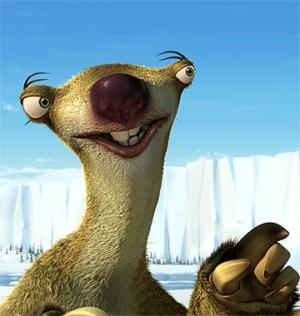 John Leguizamo as Sid steals the movie in Ice Age 2: The Meltdown.