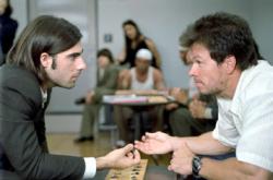 Jason Schwartzman and Mark Wahlberg in I Heart Huckabees. Jason Schwartzman and Mark Wahlberg in I Heart Huckabees.