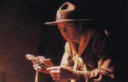 River Phoenix as a young Indiana Jones in The Last Crusade. River Phoenix as a young Indiana Jones in The Last Crusade.