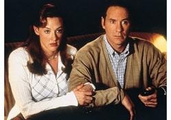 Joan Cusack and Kevin Kline in In & Out. Joan Cusack and Kevin Kline in In & Out.