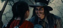 Lilla Crawford and Johnny Depp in an uncomfortable moment from Into the Woods.