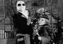 Claude Rains as the Invisible Man with Gloria (Titanic) Stuart in The Invisible Man.