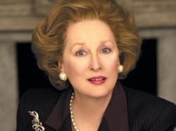 Meryl Streep as Margaret Thatcher in Iron Lady.