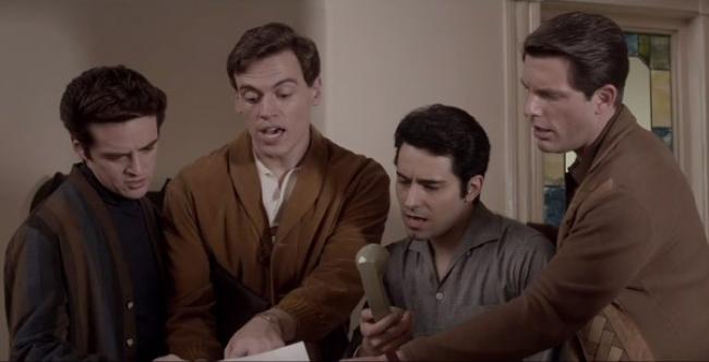 Vincent Piazza, Erich Bergen, John Lloyd Young and Michael Lomenda in Jersey Boys. Vincent Piazza, Erich Bergen, John Lloyd Young and Michael Lomenda in Jersey Boys.
