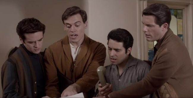 Vincent Piazza, Erich Bergen, John Lloyd Young and Michael Lomenda in Jersey Boys.