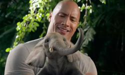 Dwayne Johnson admires his tiny elephant trunk in Journey 2: The Mysterious Island. Dwayne Johnson admires his tiny elephant trunk in Journey 2: The Mysterious Island.