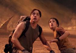 Brendan Fraser and Josh Hutcherson in Journey to the Center of the Earth.